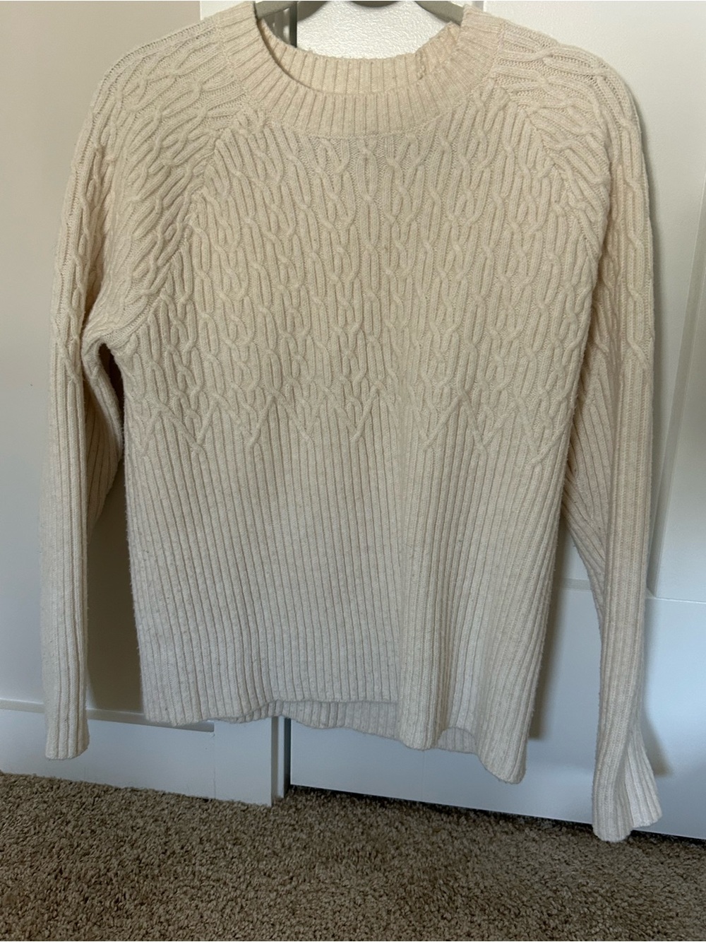 Women's Cream Cable Knit Sweater
